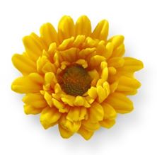 Picture of YELLOW GERBERA 6CM EDIBLE HAND MADE FLOWER CAKE TOPPER